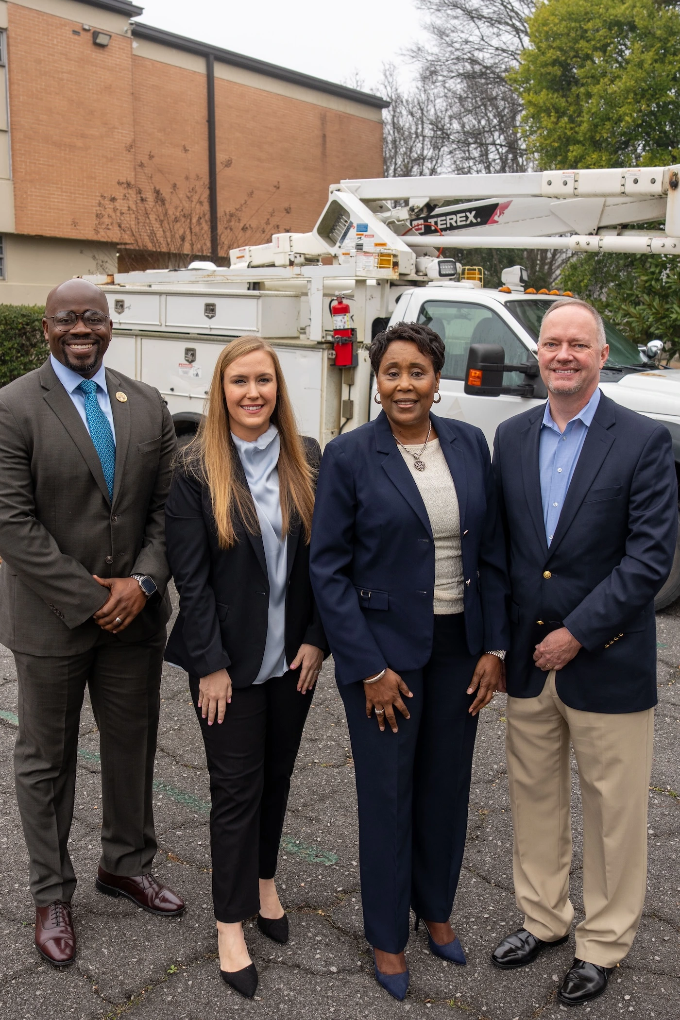 Lawson State president standing with alabama power representative
