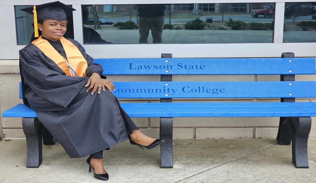 Belline Semanyo wearing lawson gown 