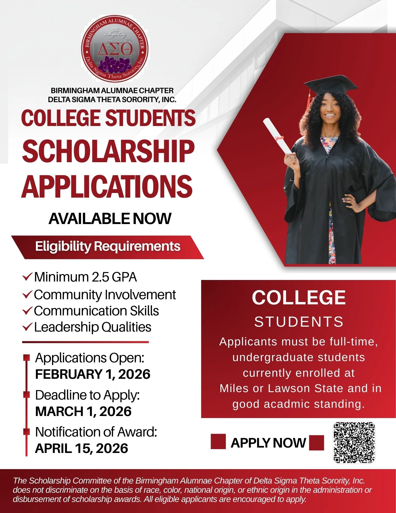 A scholarship flyer