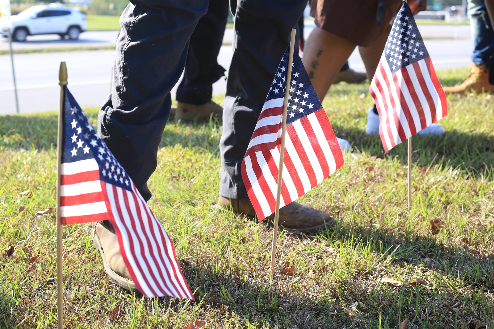 American flags placed on the Lawson State campus for Operation We Remember