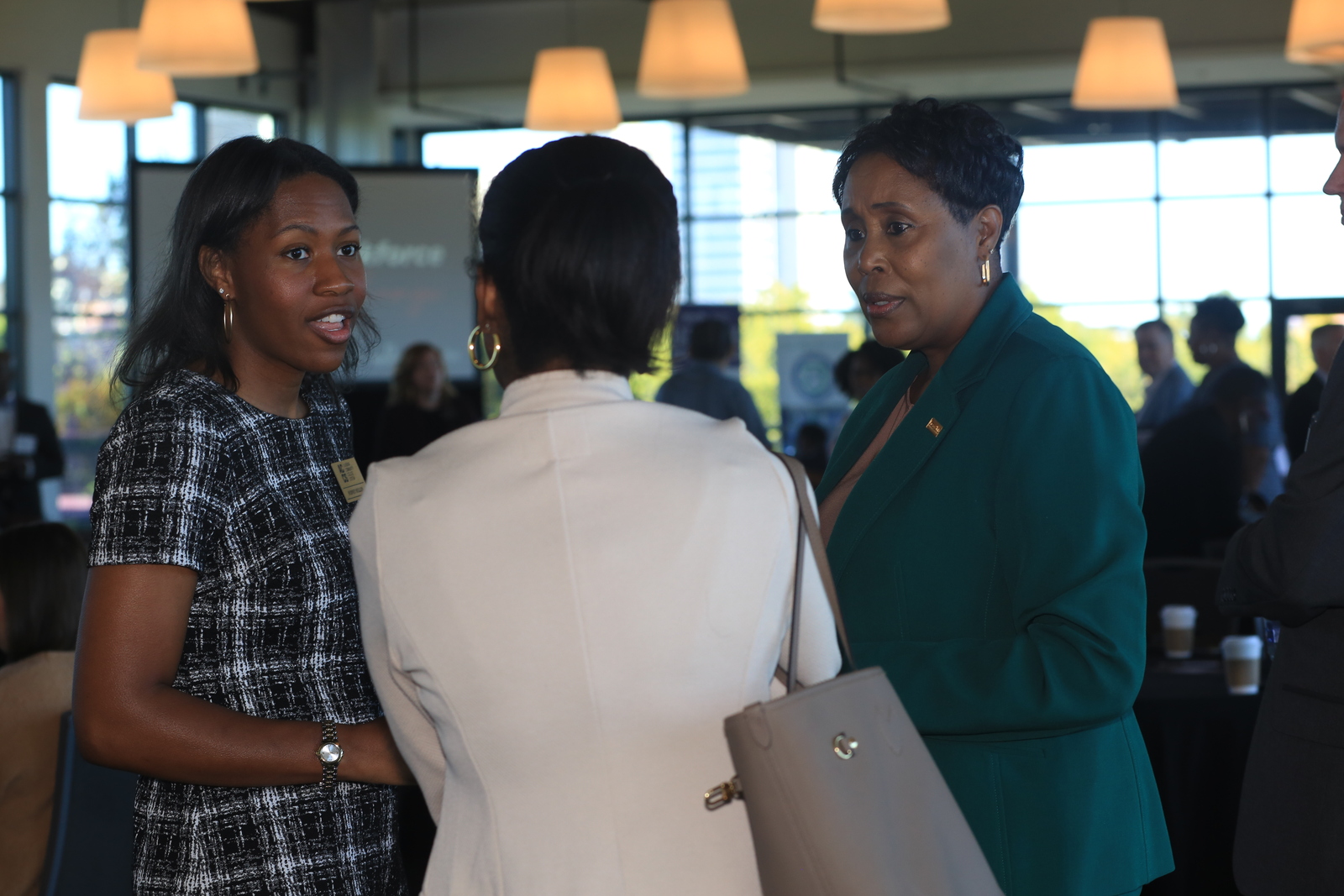 Dr. Cynthia T. Anthony speaks with attendees at the ACCS Workforce Exchange