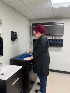 student in lab