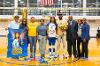 Lawson State volleyball senior wearing number 11 poses with family and staff during Senior Night recognition.